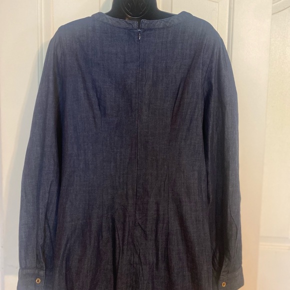 “ELOQUII” Denim Chambray PinTuck Bib Dress - Picture 10 of 14